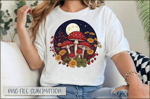 Celestial Moon Mushroom PNG Sublimation Shetara Begum 