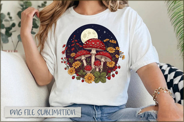 Celestial Moon Mushroom PNG Sublimation Shetara Begum 