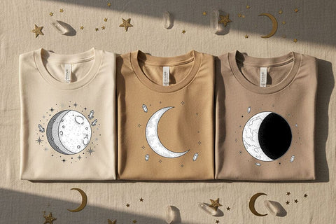 Celestial Moon Phases PNG Bundle, Boho Lunar Cycle Line Art, Mystic Moon Clipart, Witchy Celestial Designs, Minimal Astrology PNG Set SVG TiffsCraftyCreations 