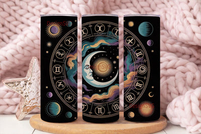 Celestial Moon & Stars 20oz Tumbler Wrap Sublimation DesignSVG 