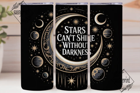 Celestial Moon & Stars 20oz Tumbler Wrap Sublimation sassyprint 