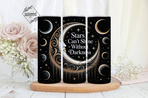 Celestial Moon & Stars 20oz Tumbler Wrap Sublimation sassyprint 