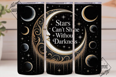 Celestial Moon & Stars 20oz Tumbler Wrap Sublimation sassyprint 