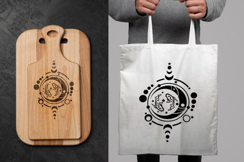 Celestial moon svg, Mystical Fish svg SVG Artinrhythm shop 