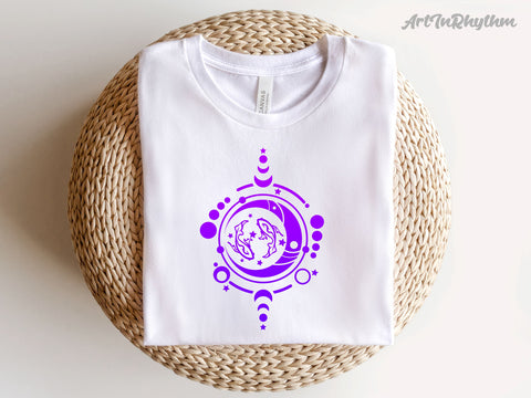 Celestial moon svg, Mystical Fish svg SVG Artinrhythm shop 