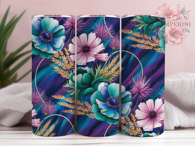Celestial Moon Wildflower 20oz Tumbler, Spring Floral Cup Wrap, Celestial Flower Design, Sublimation Tumbler Wrap, 20Oz Tumbler Design, Artistic Moon Cup, Stylish Wildflower Floral Wrap Sublimation Li Zamperini 