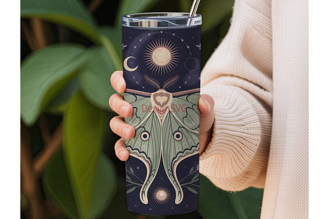 Celestial Moth 20oz Tumbler Wrap Sublimation DesignSVG 