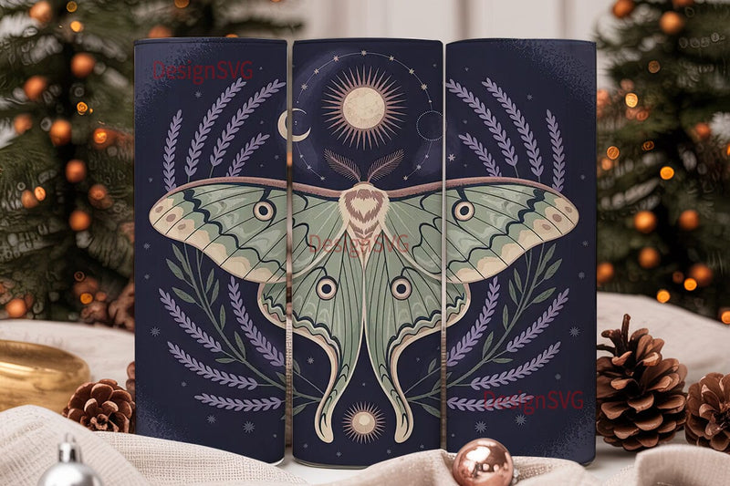 Celestial Moth 20oz Tumbler Wrap Sublimation DesignSVG 