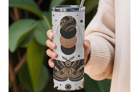 Celestial Moth 20oz Tumbler Wrap Sublimation DesignSVG 