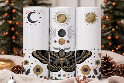 Celestial Moth 20oz Tumbler Wrap Sublimation DesignSVG 
