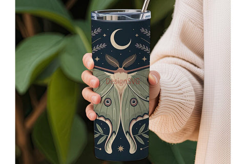 Celestial Moth 20oz Tumbler Wrap Sublimation DesignSVG 