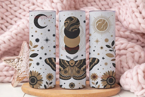 Celestial Moth 20oz Tumbler Wrap Sublimation DesignSVG 