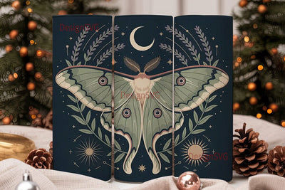 Celestial Moth 20oz Tumbler Wrap Sublimation DesignSVG 