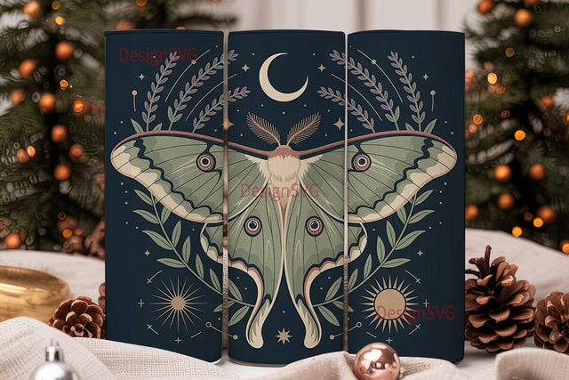 Celestial Moth 20oz Tumbler Wrap Sublimation DesignSVG 