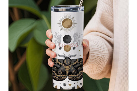 Celestial Moth 20oz Tumbler Wrap Sublimation DesignSVG 