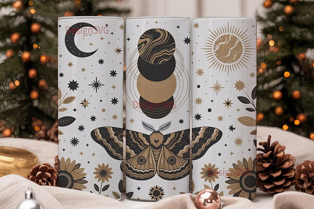 Celestial Moth 20oz Tumbler Wrap Sublimation DesignSVG 