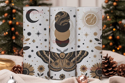 Celestial Moth 20oz Tumbler Wrap Sublimation DesignSVG 