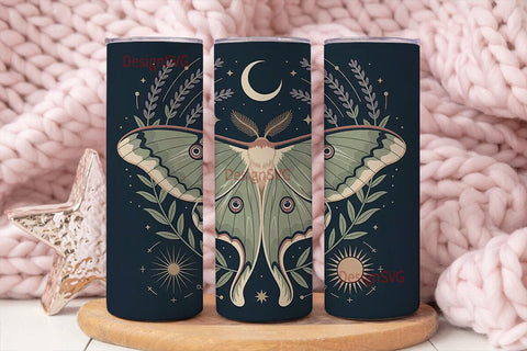 Celestial Moth 20oz Tumbler Wrap Sublimation DesignSVG 