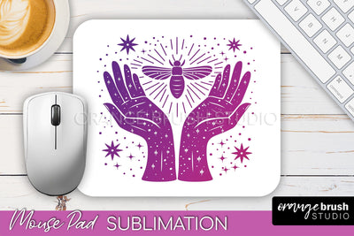 Celestial Mouse Pad PNG, Boho Mystical Mousepad Sublimation Sublimation OrangeBrushStudio 