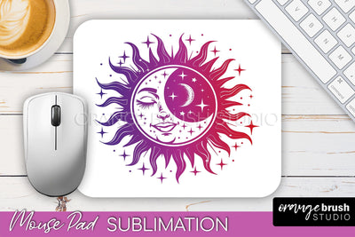 Celestial Mouse Pad PNG, Boho Mystical Mousepad Sublimation Sublimation OrangeBrushStudio 