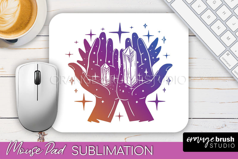 Celestial Mouse Pad PNG, Boho Mystical Mousepad Sublimation Sublimation OrangeBrushStudio 
