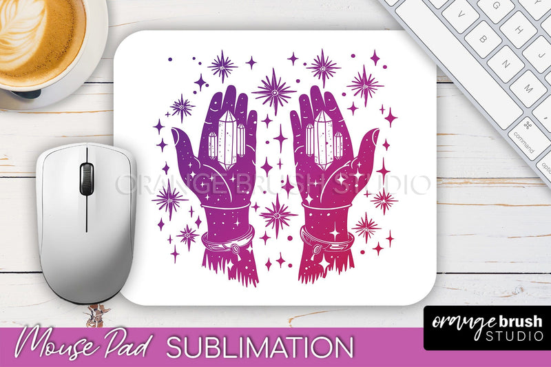 Celestial Mouse Pad PNG, Boho Mystical Mousepad Sublimation Sublimation OrangeBrushStudio 