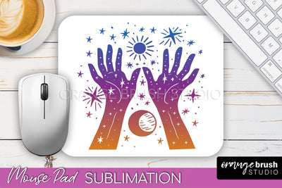 Celestial Mouse Pad PNG, Boho Mystical Mousepad Sublimation Sublimation OrangeBrushStudio 