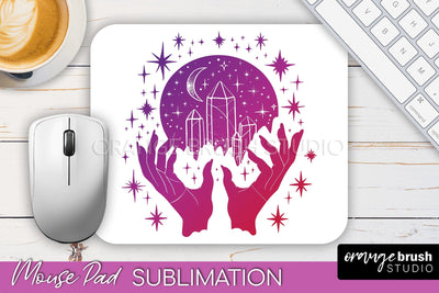Celestial Mouse Pad PNG, Boho Mystical Mousepad Sublimation Sublimation OrangeBrushStudio 