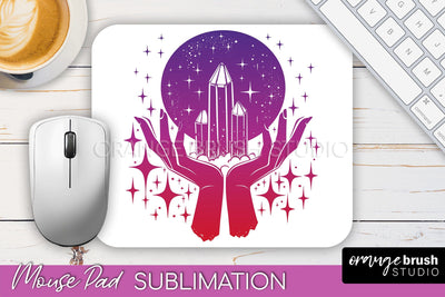 Celestial Mouse Pad PNG, Boho Mystical Mousepad Sublimation Sublimation OrangeBrushStudio 