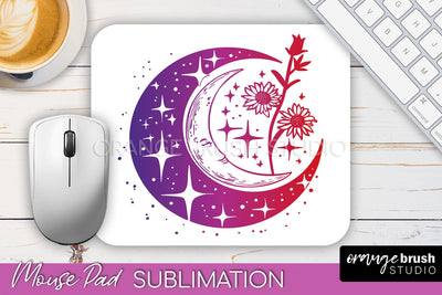 Celestial Mouse Pad PNG, Boho Mystical Mousepad Sublimation Sublimation OrangeBrushStudio 