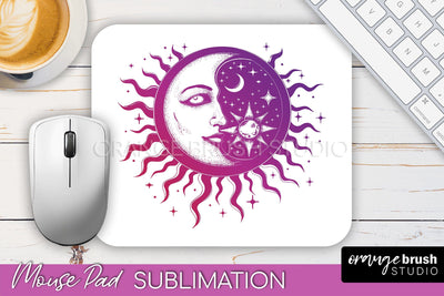 Celestial Mouse Pad PNG, Boho Mystical Mousepad Sublimation Sublimation OrangeBrushStudio 