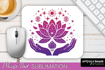 Celestial Mouse Pad PNG, Boho Mystical Mousepad Sublimation Sublimation OrangeBrushStudio 