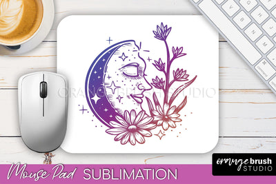 Celestial Mouse Pad PNG, Boho Mystical Mousepad Sublimation Sublimation OrangeBrushStudio 