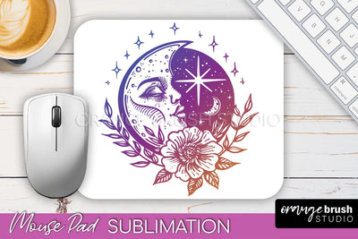 Celestial Mouse Pad PNG, Boho Mystical Mousepad Sublimation Sublimation OrangeBrushStudio 