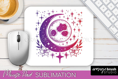 Celestial Mouse Pad PNG, Boho Mystical Mousepad Sublimation Sublimation OrangeBrushStudio 