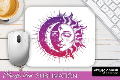 Celestial Mouse Pad PNG, Boho Mystical Mousepad Sublimation Sublimation OrangeBrushStudio 
