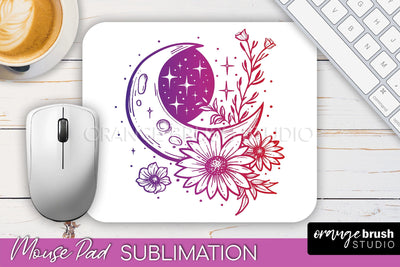 Celestial Mouse Pad PNG, Boho Mystical Mousepad Sublimation Sublimation OrangeBrushStudio 