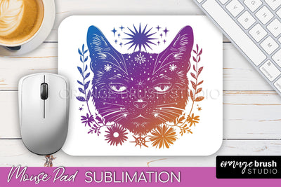 Celestial Mouse Pad PNG, Boho Mystical Mousepad Sublimation Sublimation OrangeBrushStudio 