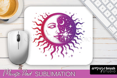 Celestial Mouse Pad PNG, Boho Mystical Mousepad Sublimation Sublimation OrangeBrushStudio 