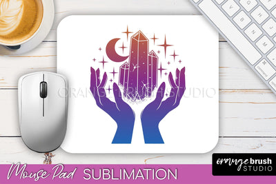 Celestial Mouse Pad PNG, Boho Mystical Mousepad Sublimation Sublimation OrangeBrushStudio 