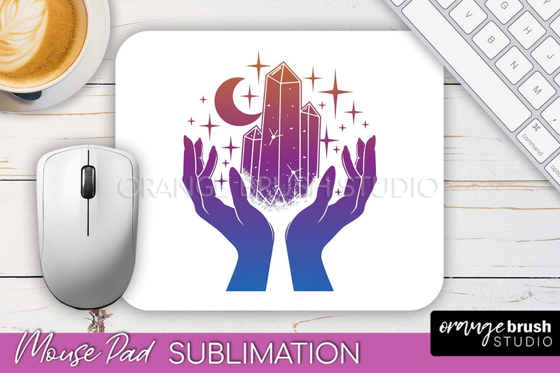 Celestial Mouse Pad PNG, Boho Mystical Mousepad Sublimation Sublimation OrangeBrushStudio 