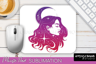 Celestial Mouse Pad PNG, Boho Mystical Mousepad Sublimation Sublimation OrangeBrushStudio 