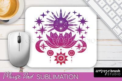 Celestial Mouse Pad PNG, Boho Mystical Mousepad Sublimation Sublimation OrangeBrushStudio 
