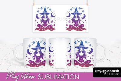 Celestial Mug Wrap PNG, Boho Mystical Coffee Mug Sublimation Sublimation OrangeBrushStudio 