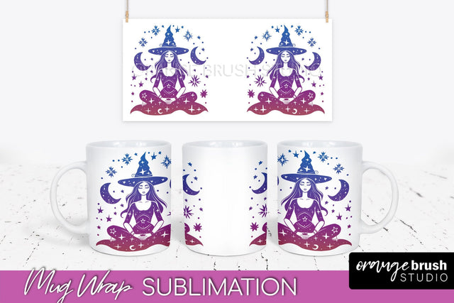 Celestial Mug Wrap PNG, Boho Mystical Coffee Mug Sublimation Sublimation OrangeBrushStudio 