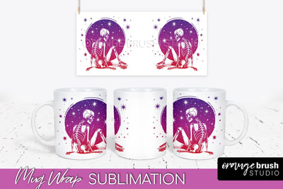 Celestial Mug Wrap PNG, Boho Mystical Coffee Mug Sublimation Sublimation OrangeBrushStudio 