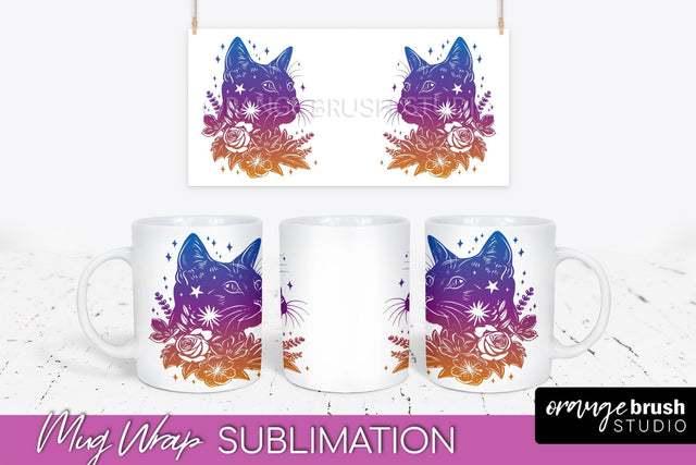 Celestial Mug Wrap PNG, Boho Mystical Coffee Mug Sublimation Sublimation OrangeBrushStudio 