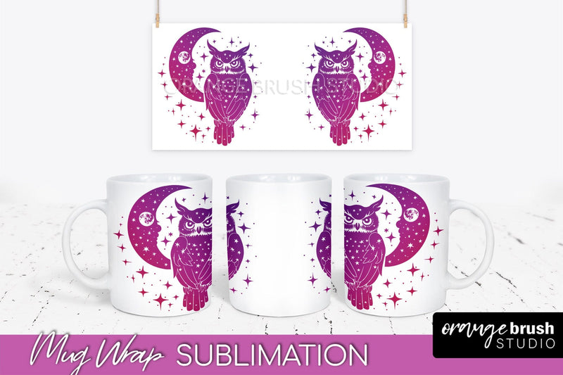 Celestial Mug Wrap PNG, Boho Mystical Coffee Mug Sublimation Sublimation OrangeBrushStudio 