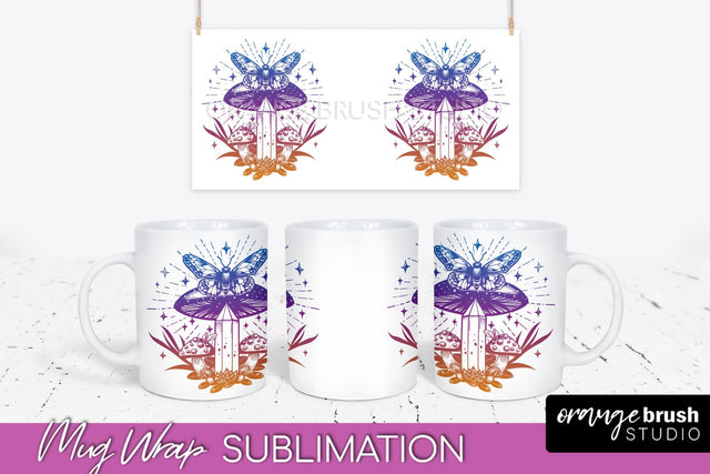 Celestial Mug Wrap PNG, Boho Mystical Coffee Mug Sublimation Sublimation OrangeBrushStudio 