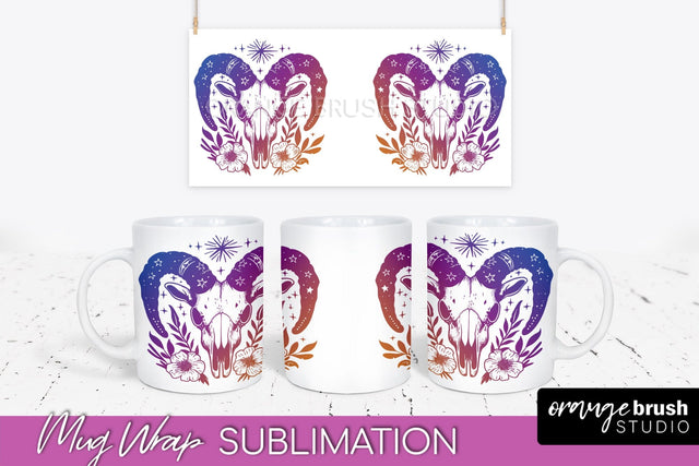 Celestial Mug Wrap PNG, Boho Mystical Coffee Mug Sublimation Sublimation OrangeBrushStudio 
